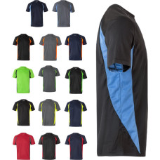 Velilla VL SLAYER. Two-tone bird-eye technical t-shirt (160g/m²), in polyester (100%) / Grey / Light blue