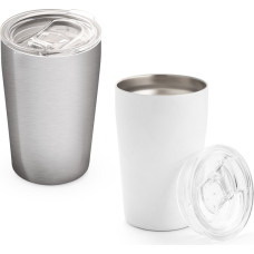 SLIDER. Stainless steel travel cup 380 mL / White