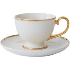 Quality Ceramic PRIMA GOLD TASE UZ KĀJAS 90ML, AR APAKŠTASI 12.5CM, Quality Ceramic