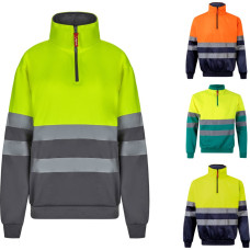Velilla VL THOR LARGE. Two-tone sweatshirt (300g/m²) in polyester fleece (100%) / Navy blue / Yellow