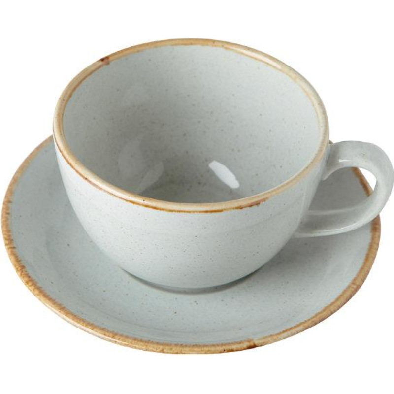 Porland SEASONS pelēka tase ar apakštasi 320ml, Porland