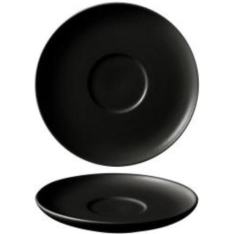 Leela Baralee FINE PLUS APAKŠTASE 15CM, MELNA, PORCELĀNS, Leela Baralee