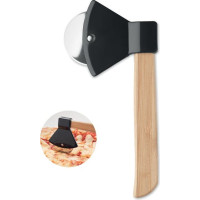 Pizza cutter bamboo handle