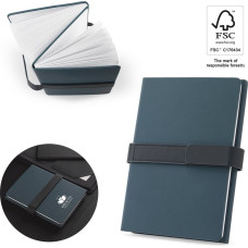 SANDERSON. A5 notepad in PU (50% recycled) with two blocks: lined pages and plain pages