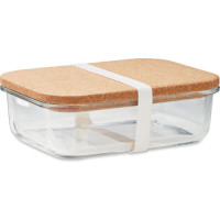 Glass lunch box with cork lid