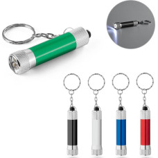 RE-LERGAN. Aluminium keyring (92% recycled) with 3-light LED torch