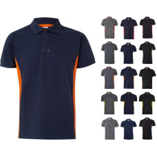 Velilla VL SUPAY. Two-tone piqué polo shirt (180g/m²), short sleeve, in cotton (60%) and polyester (40%)