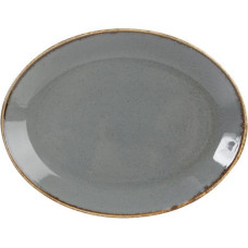 Porland SEASONS tumši pelēks ovāls šķīvis 30cm, Porland
