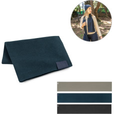 SERENITY. Scarf in recycled polyester (100% rPET) with a stitched detail for personalisation / Black