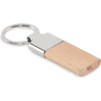 Key ring with rubber wood