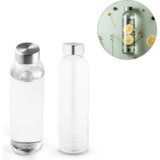 SOLER. Sublimation glass bottle and stainless steel cap 500 mL / Transparent