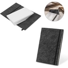 BALDWIN. A5 notepad with recycled felt cover (100% rPET) and lined pages in 100% recycled paper