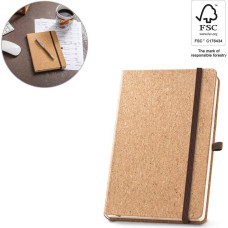 HAWKINS A5. A5 cork notebook with plain pages in FSC™ certified material and other controlled materials