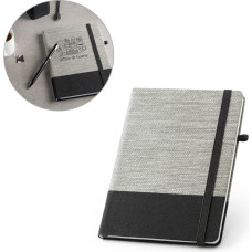 ROUSSEAU. A5 notepad in straw fibre and cotton canvas with lined pages