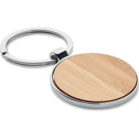 Round key ring metal bamboo