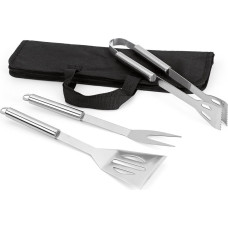 SOARES. Barbecue set with 3 stainless steel pieces