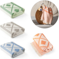 MALEK. Multifunctional bath towel (350g/m²) made of light and resistant cotton (85%) and recycled cotton (15%)