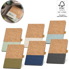 KLEE. A5 notebook in cork and linen with lined sheets